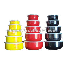 enamel mixing storage bowl with PP lid and fashional design